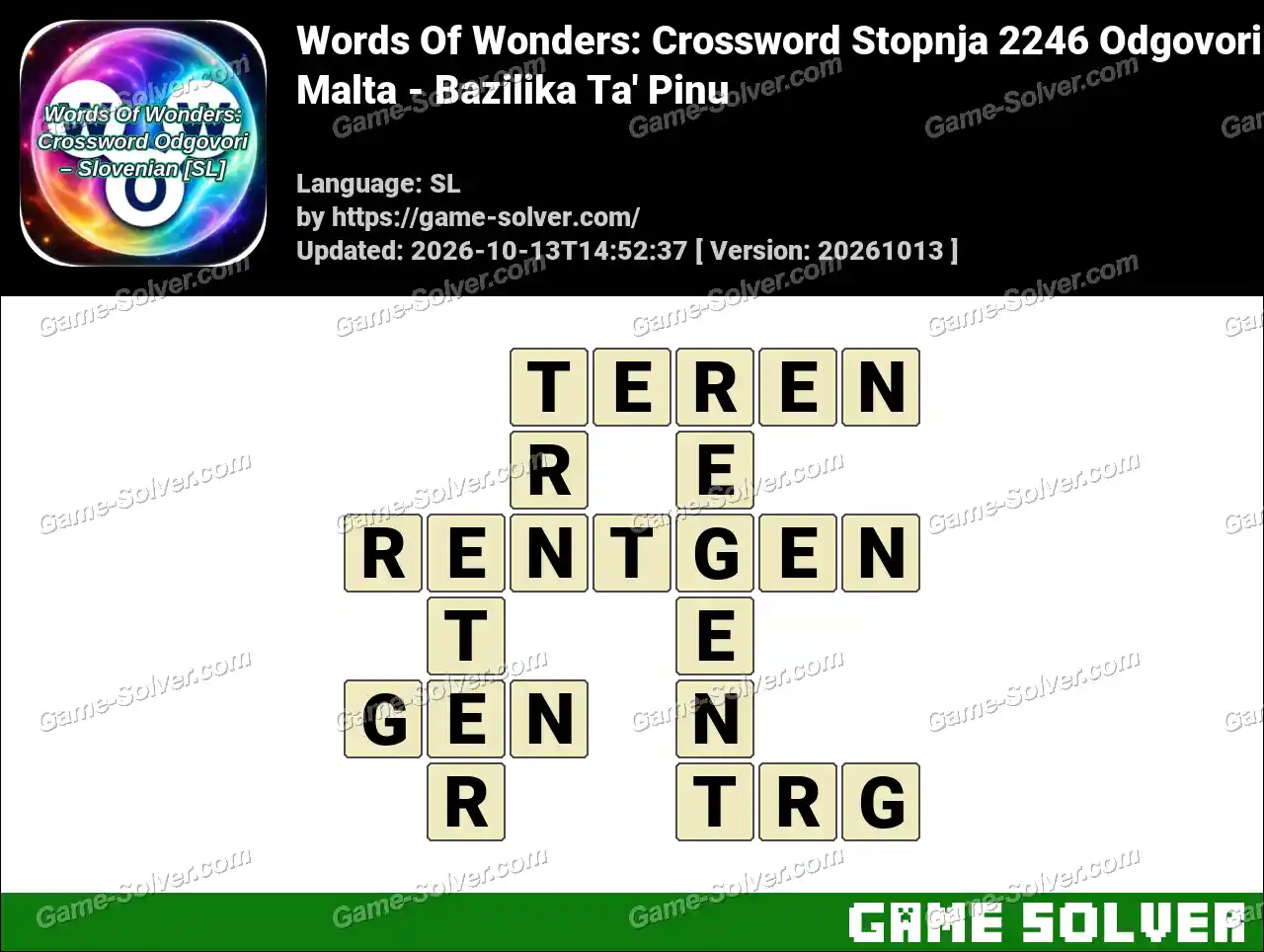 Words Of Wonders: Crossword Stopnja 2246 Odgovori – Malta – Bazilika Ta’ Pinu